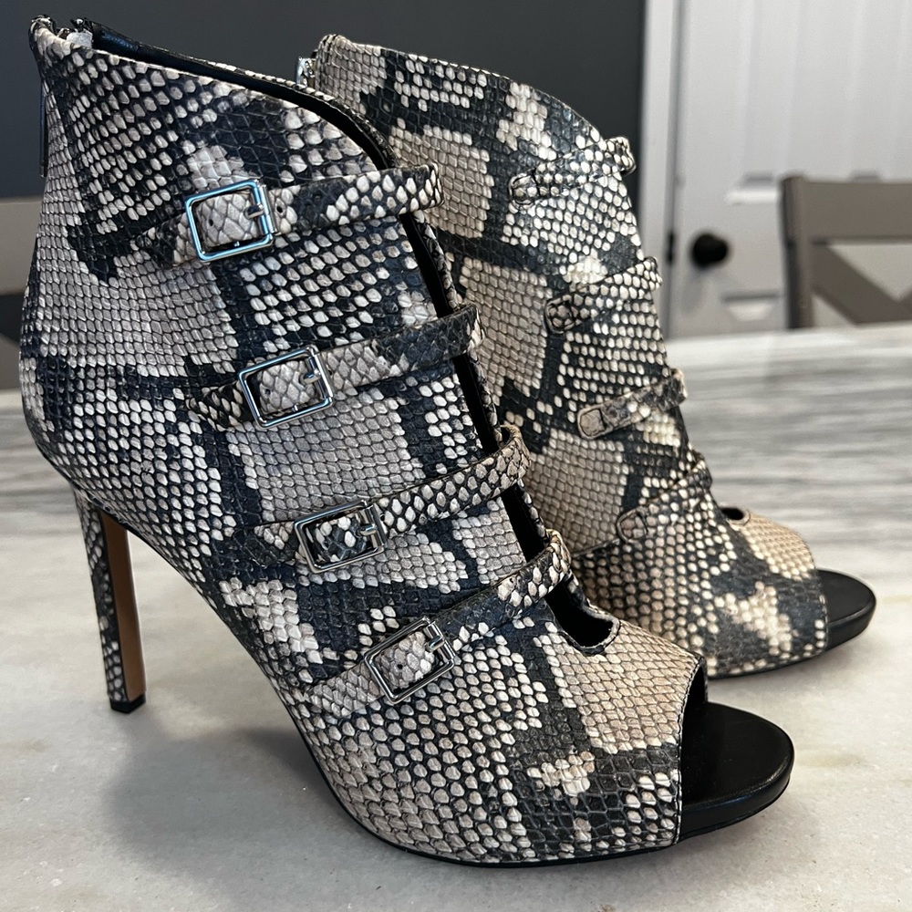Karl Lagerfeld snake print booties